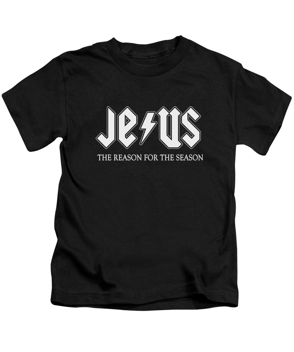 Christmas 2023 Kids T-Shirt featuring the digital art Jesus is the Reason For Season by Flippin Sweet Gear