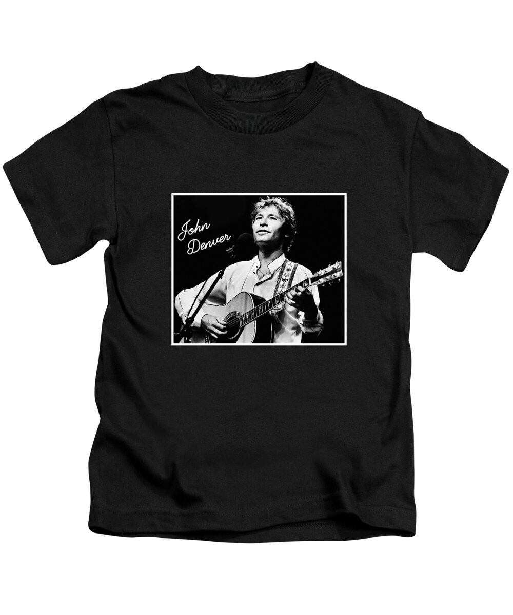 John Denver Kids T-Shirt featuring the digital art John Denver Country Music Lovers by Notorious Artist