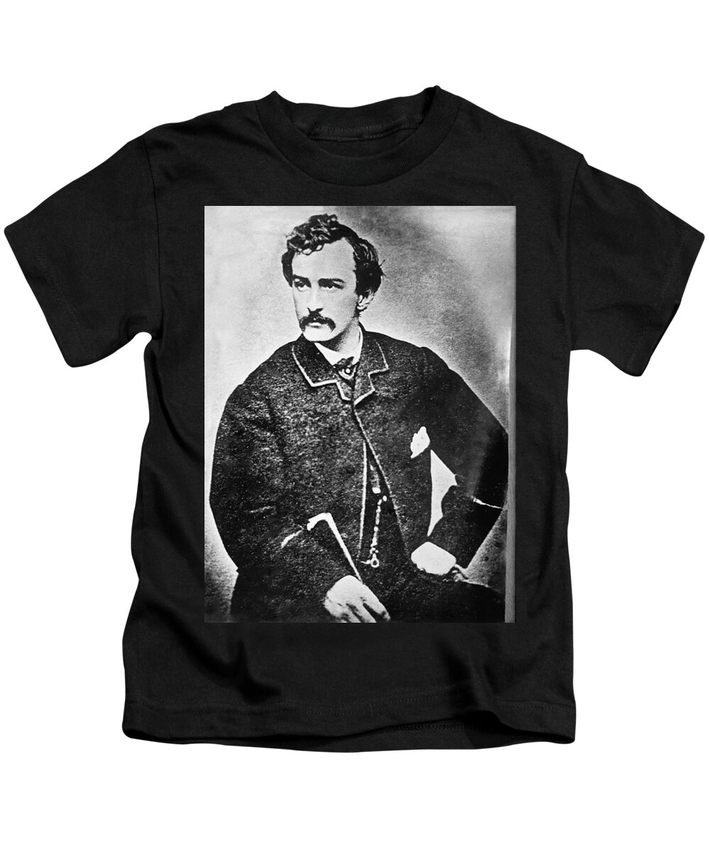 John Wilkes Booth Kids T-Shirt featuring the painting John Wilkes Booth Mug Shot Mugshot Vertical by Tony Rubino