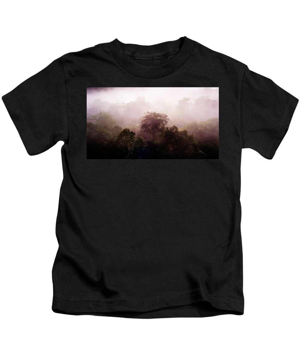 Jungle Kids T-Shirt featuring the photograph Jungle in the fog by Patricia Piotrak