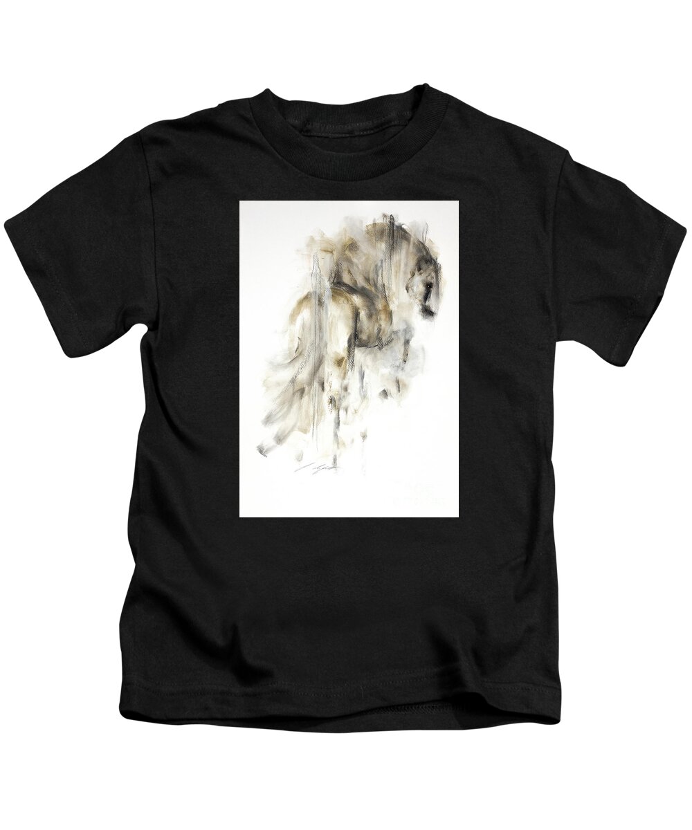 Horse Painting Kids T-Shirt featuring the painting Just a Dream by Janette Lockett