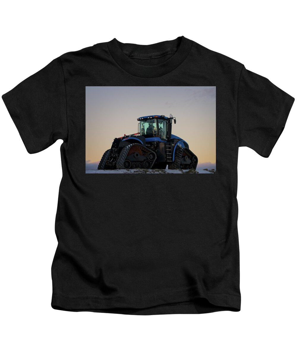 Snowy Owl Kids T-Shirt featuring the photograph Lets go for a ride by Steve L'Italien