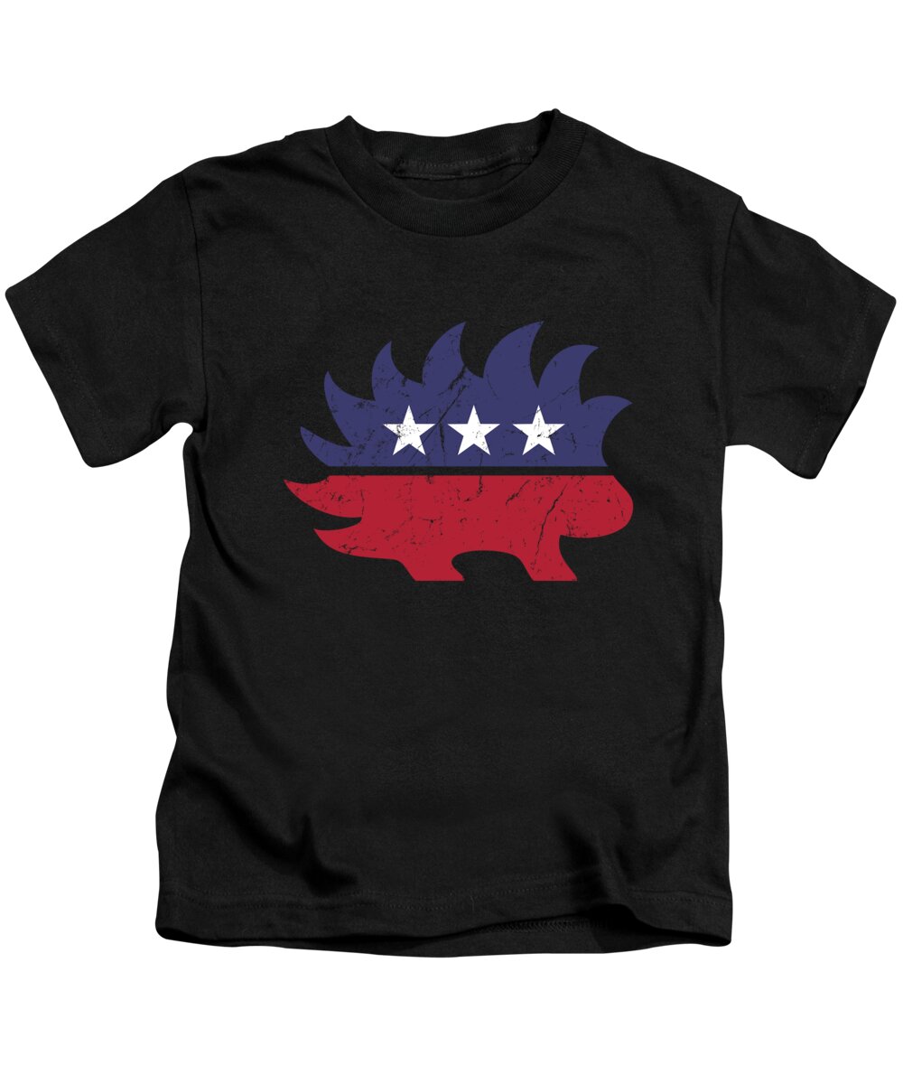 Funny Kids T-Shirt featuring the digital art Libertarian Porcupine by Flippin Sweet Gear