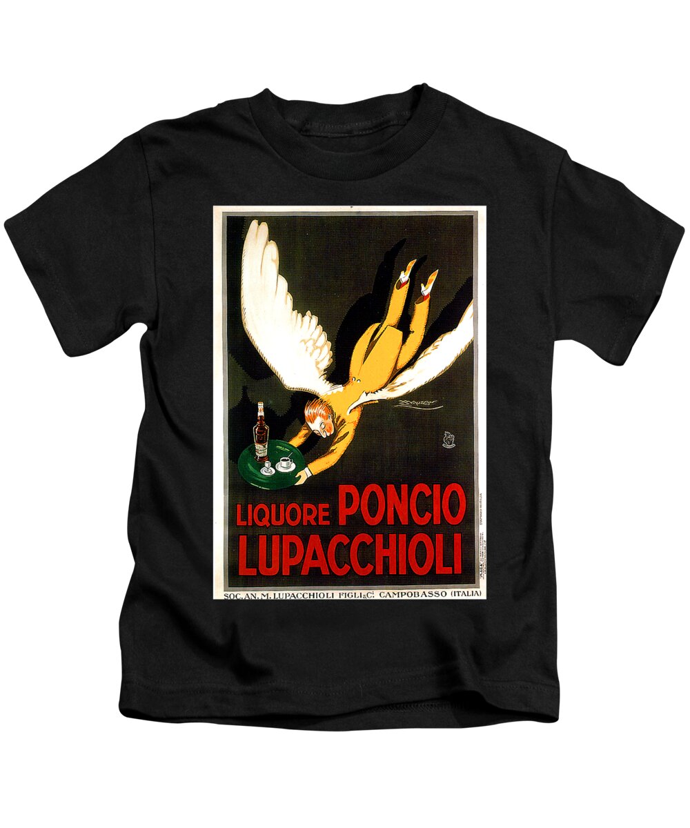 Liquore Poncio Lupacchioli Kids T-Shirt featuring the painting Liquore Poncio Lupacchioli Advertising Poster by Lucien Achille Mauzan