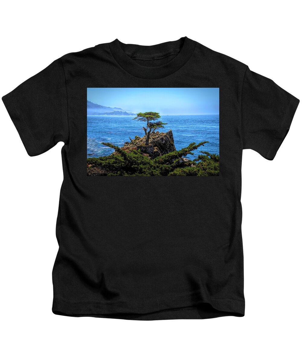Lone Cypress Kids T-Shirt featuring the photograph Lone Cypress After The Storm by Barbara Snyder