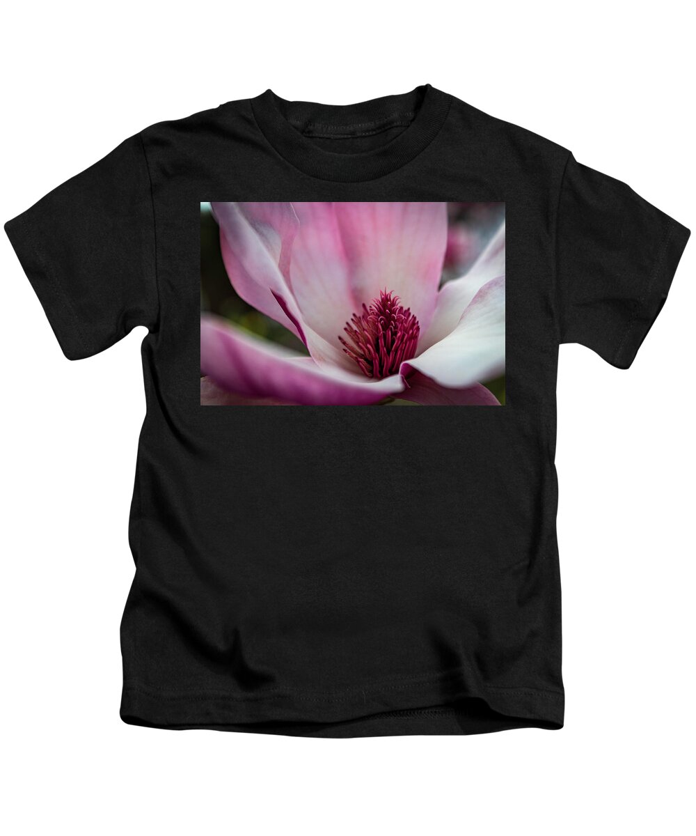 Magnolia Kids T-Shirt featuring the photograph Macro Magnolia by Cynthia Clark
