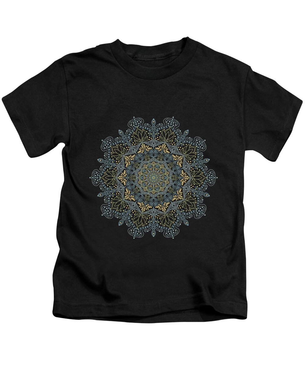 Mandalas Kids T-Shirt featuring the digital art Mandala Sophistication by Angie Tirado