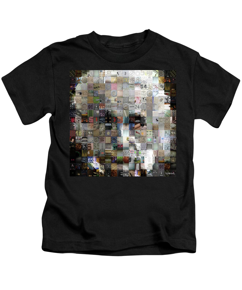 Genius Of Numbers Kids T-Shirt featuring the mixed media Master of Numbers by Gianni Sarcone