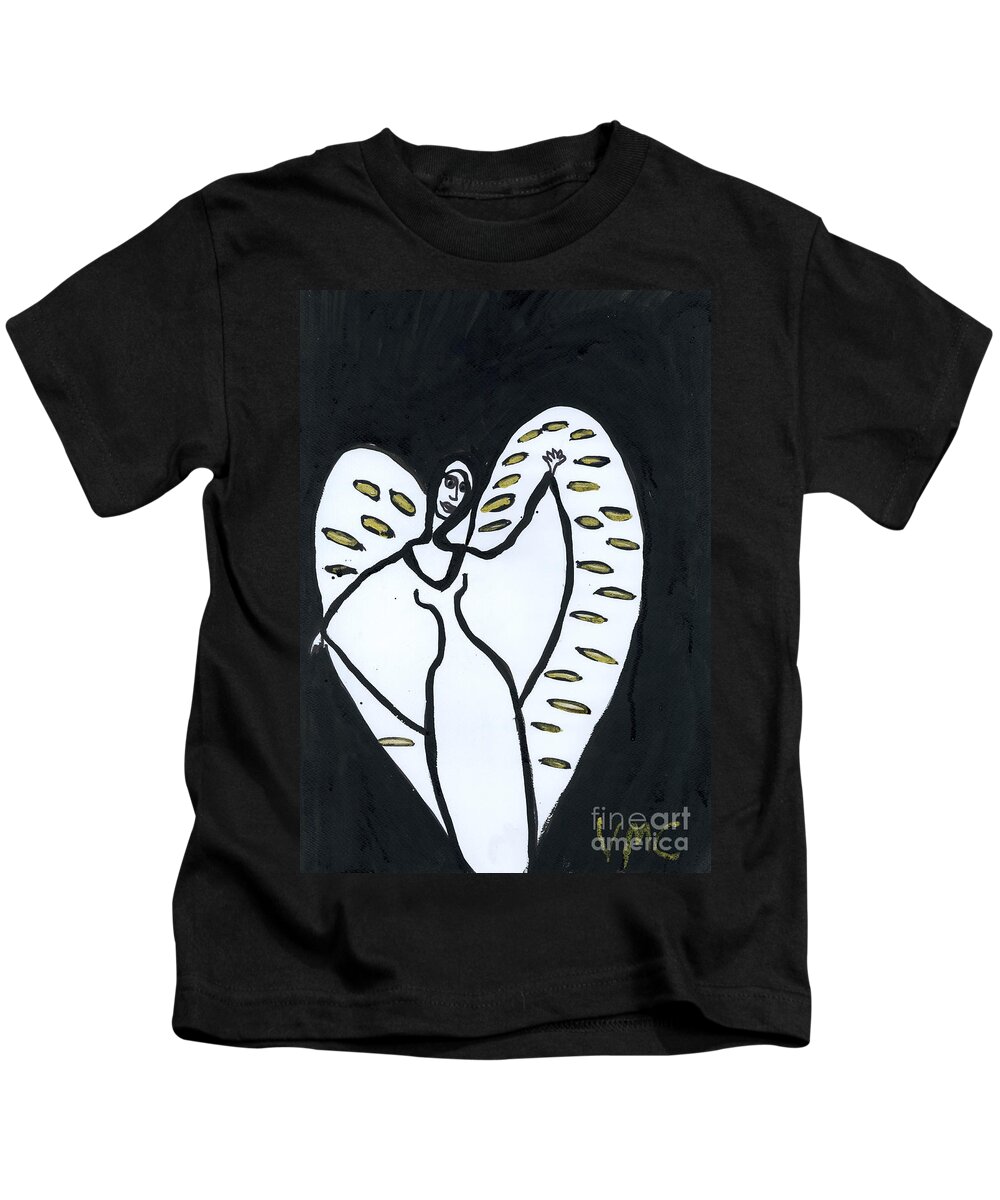 Metatron Kids T-Shirt featuring the painting Metatron Angel by Victoria Mary Clarke
