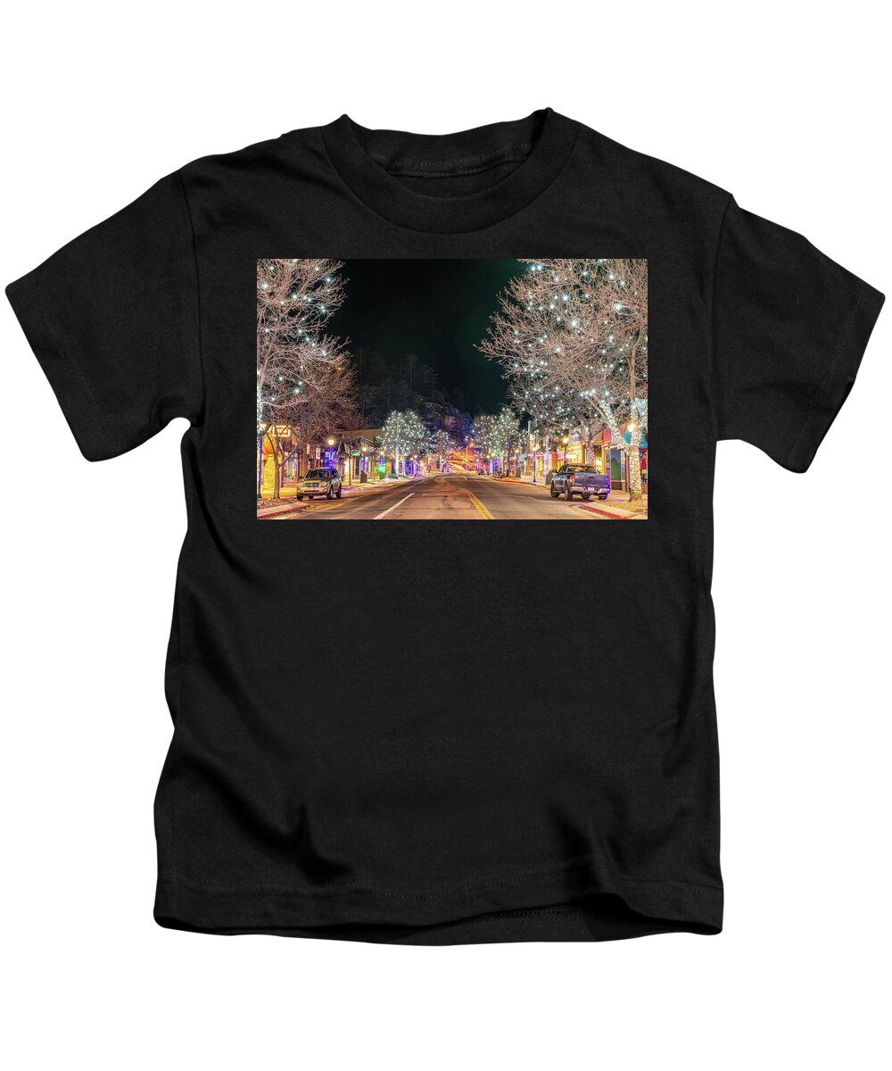 Rocky Mountain National Park Kids T-Shirt featuring the photograph Mid January in Estes Park Colorado by Douglas Wielfaert