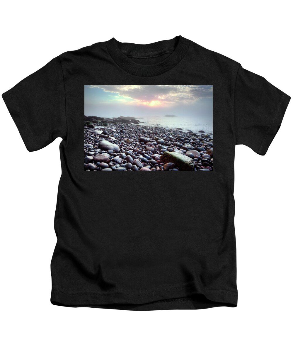 Acadia Kids T-Shirt featuring the photograph Misty Morning 1753 by Greg Hartford
