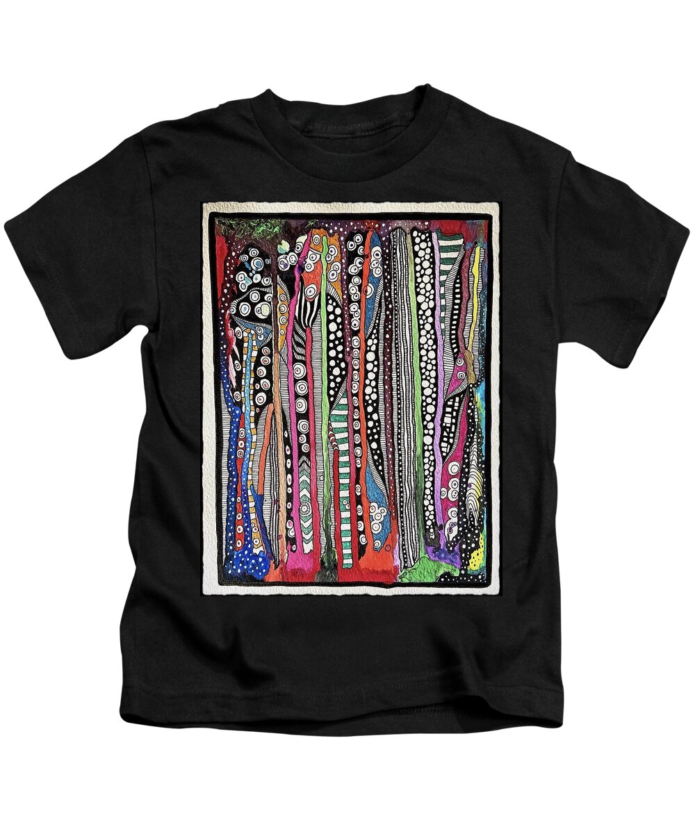 Mixedmedia Kids T-Shirt featuring the drawing Mix by Tanja Leuenberger