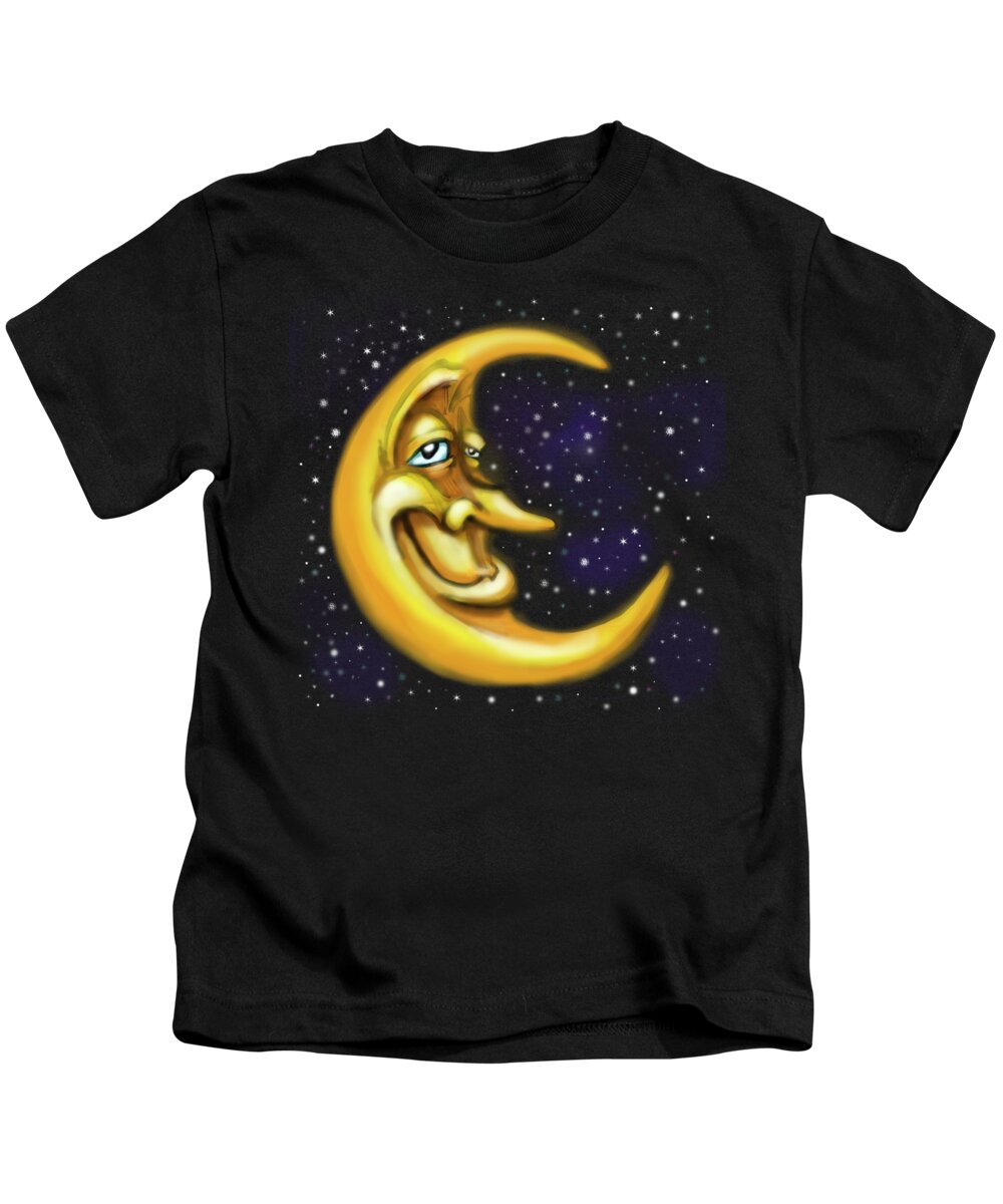 Moon Kids T-Shirt featuring the painting Moon by Kevin Middleton