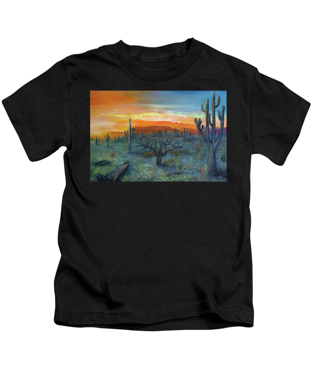 Orange Kids T-Shirt featuring the painting Morning Has Broken by Evelyn Snyder