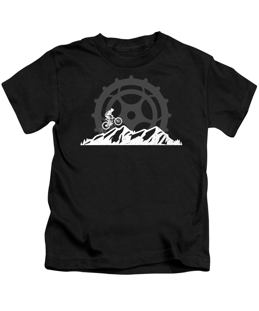 Mtb Kids T-Shirt featuring the digital art Mountain Bike MTB Biking Extreme Sport Biker Gift by Haselshirt