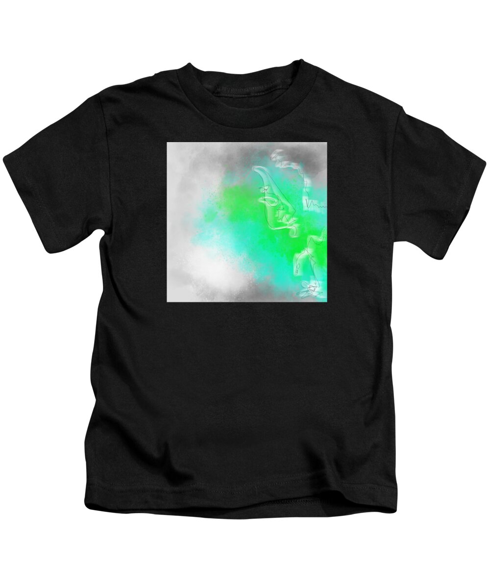 Grey Kids T-Shirt featuring the digital art Moving on by Amber Lasche