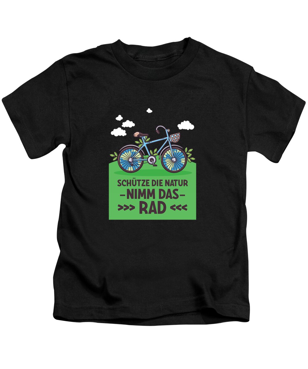 Environmental Protection Kids T-Shirt featuring the digital art Natur Rad Fahrrad Umweltschutz Environmental Gift by Thomas Larch