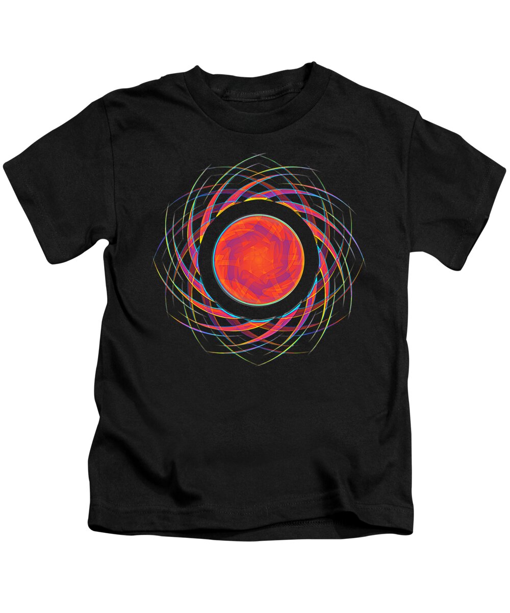 Bright Kids T-Shirt featuring the digital art Neon Sun Burst by David Manlove