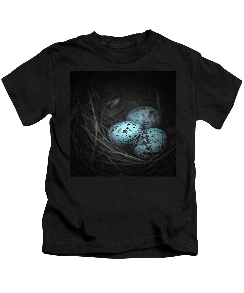 Bird's Nest Kids T-Shirt featuring the photograph Nest of 3 by Trish Mistric