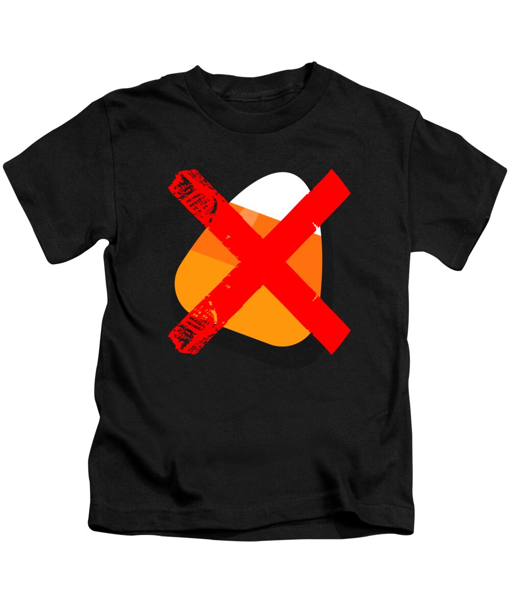 Funny Kids T-Shirt featuring the digital art No Candy Corn by Flippin Sweet Gear