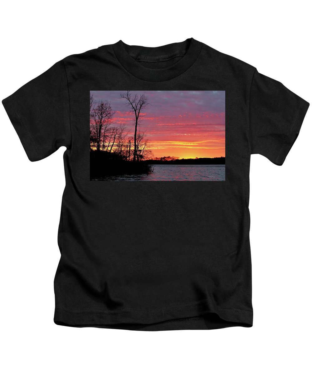 Landscape Kids T-Shirt featuring the photograph November Sunset by Mary Walchuck