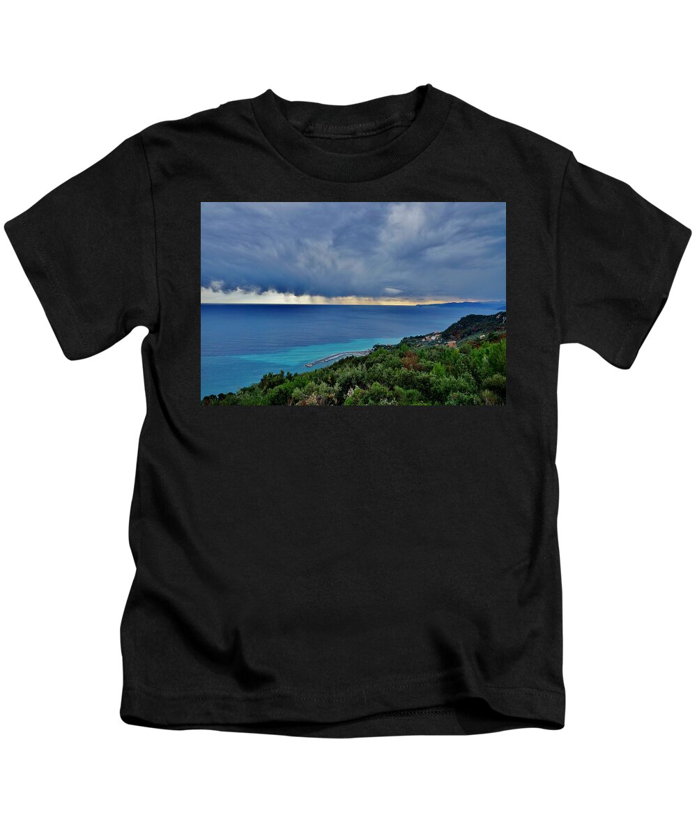 Cattazen Kids T-Shirt featuring the photograph Finale Ligure. Novembre 2015 by Marco Cattaruzzi