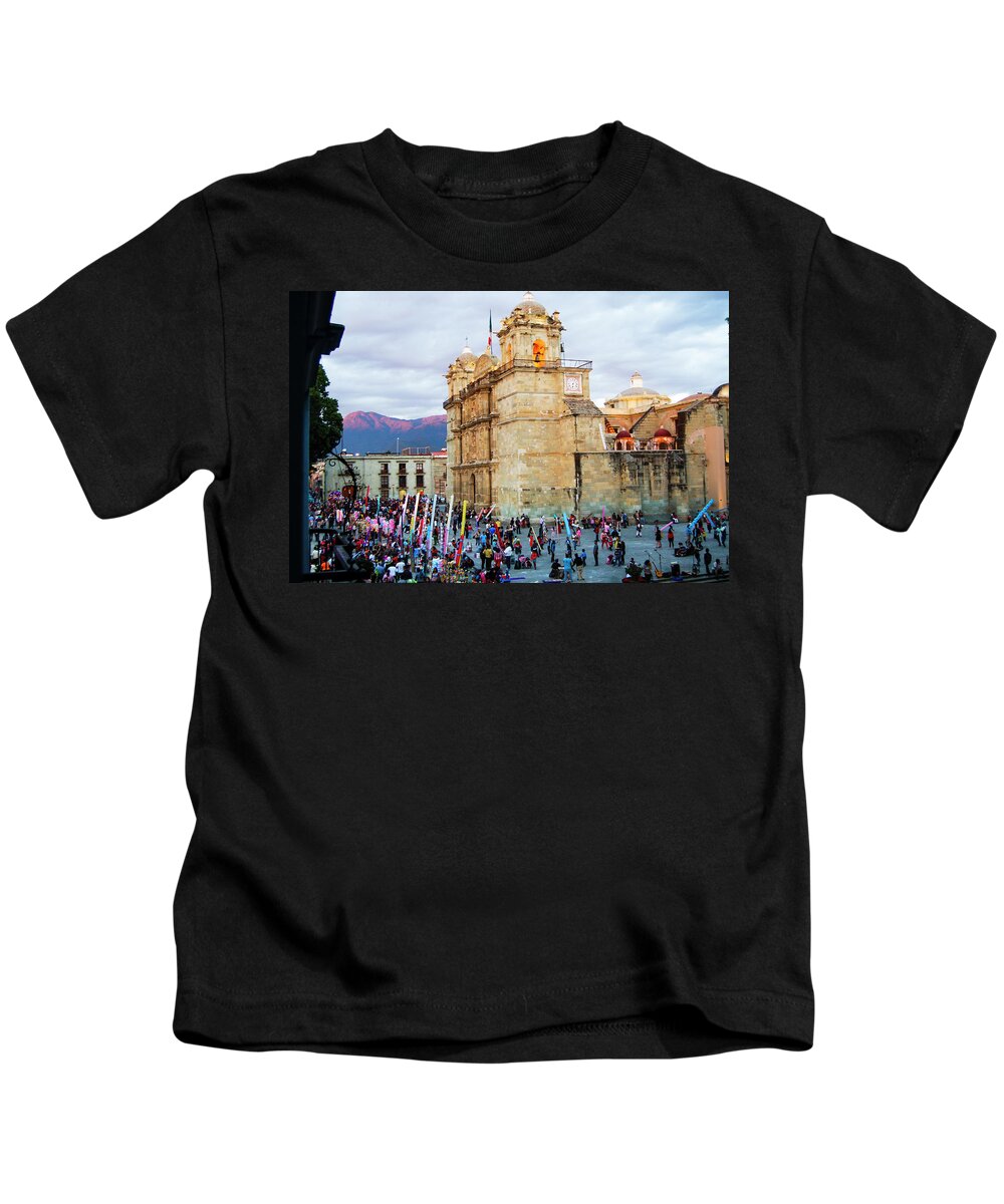 Cathedral Kids T-Shirt featuring the photograph Oaxaca Cathedral by William Scott Koenig