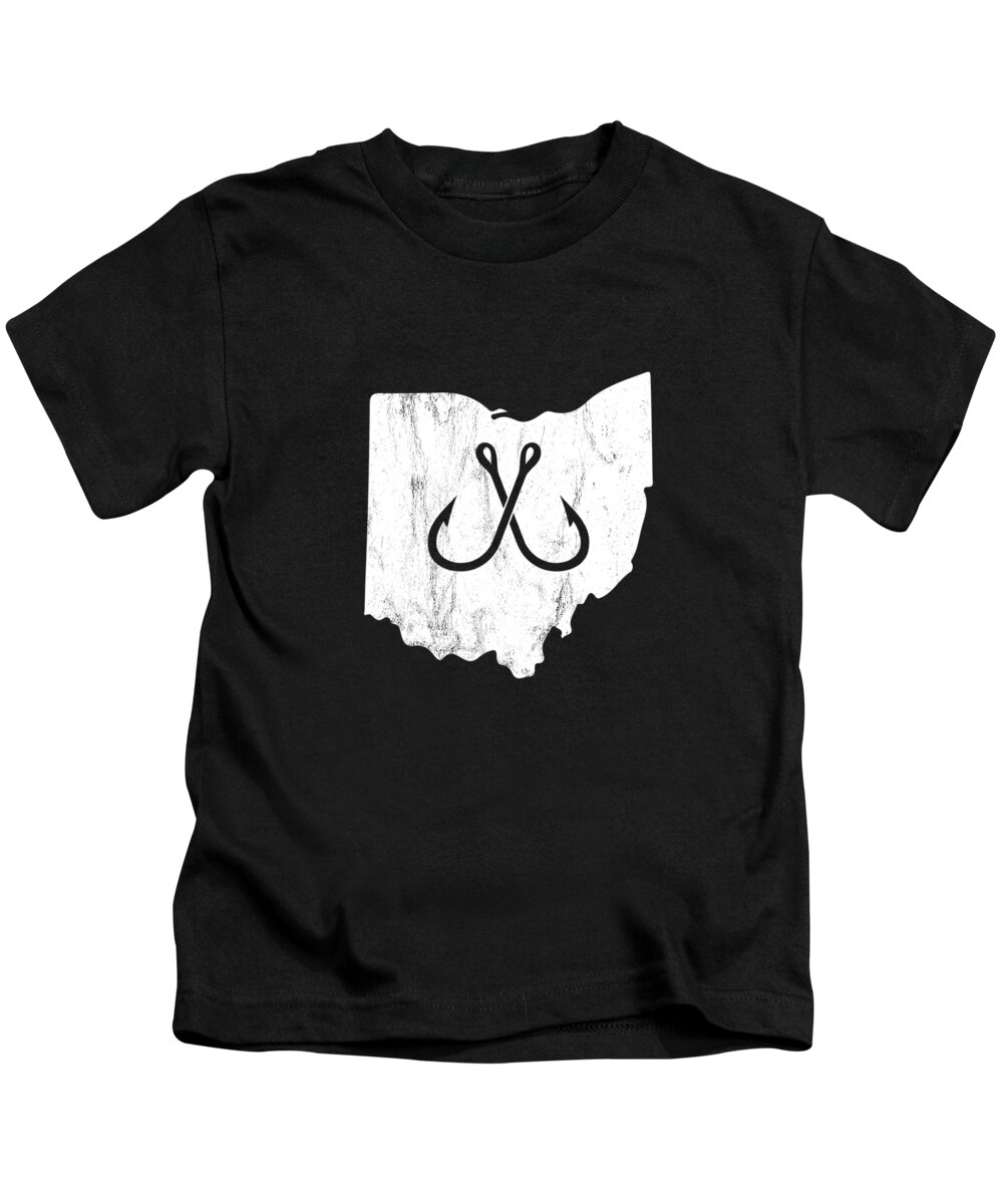 Ohio State Angler Fish Hook Kids T-Shirt by Noirty Designs - Pixels