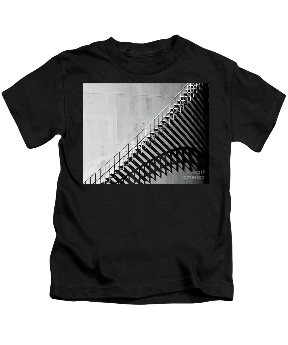 Shadow Kids T-Shirt featuring the photograph Oil Storage Tank Shadow Stairs by Pete Klinger