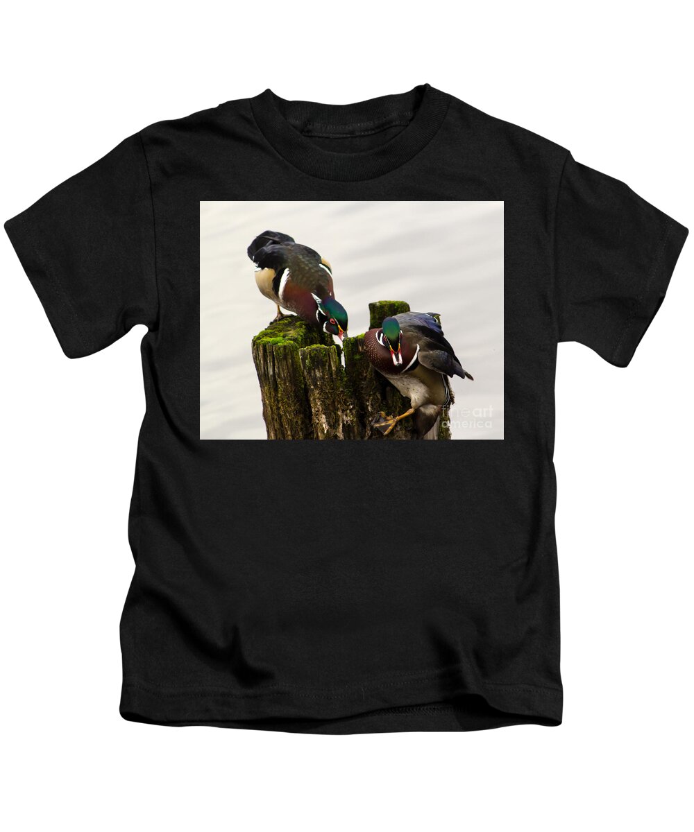 Wood Duck Kids T-Shirt featuring the photograph Only Room for One Wood Duck by Sea Change Vibes