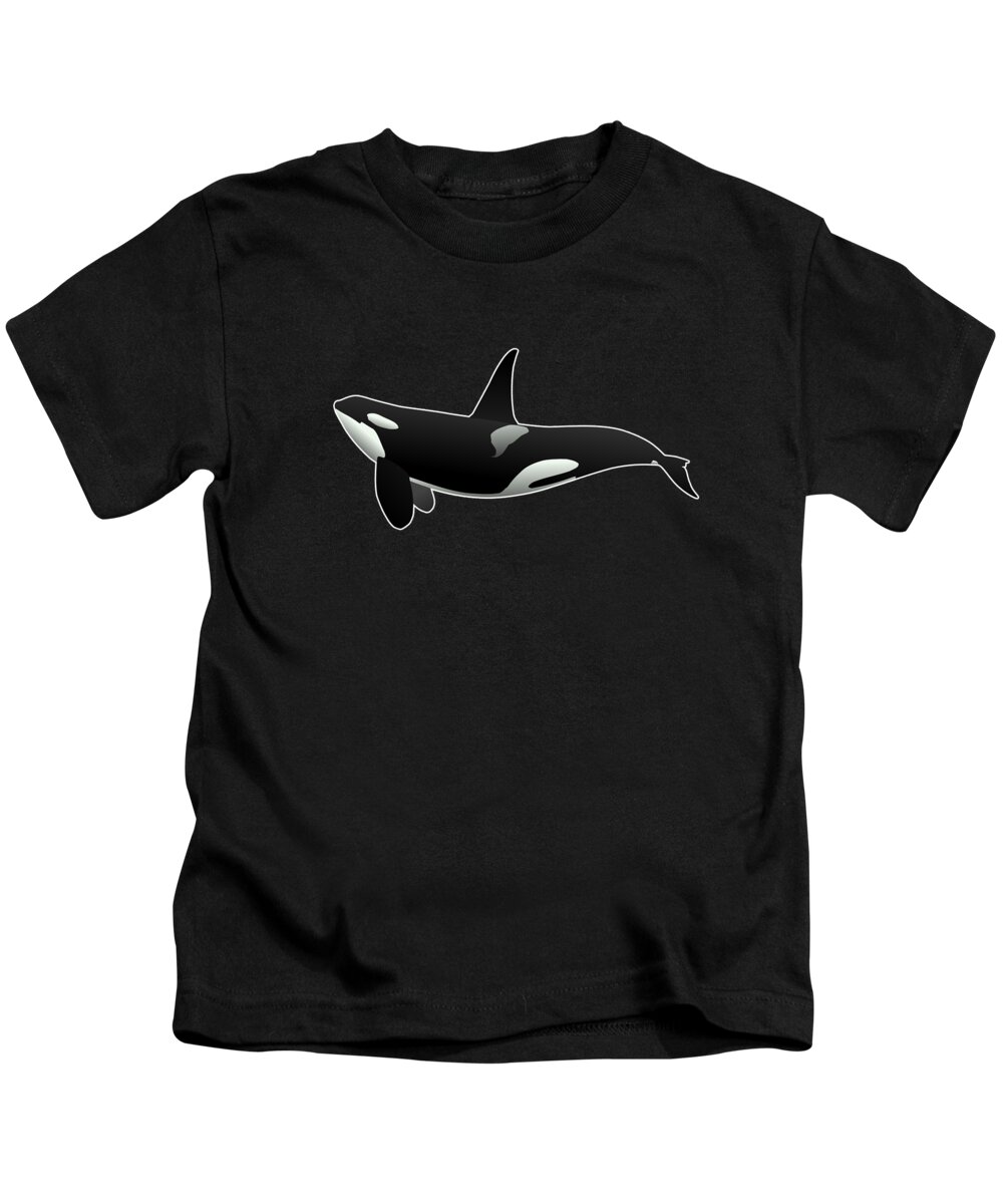 Ocean Kids T-Shirt featuring the digital art Orca Killer Whale by Flippin Sweet Gear