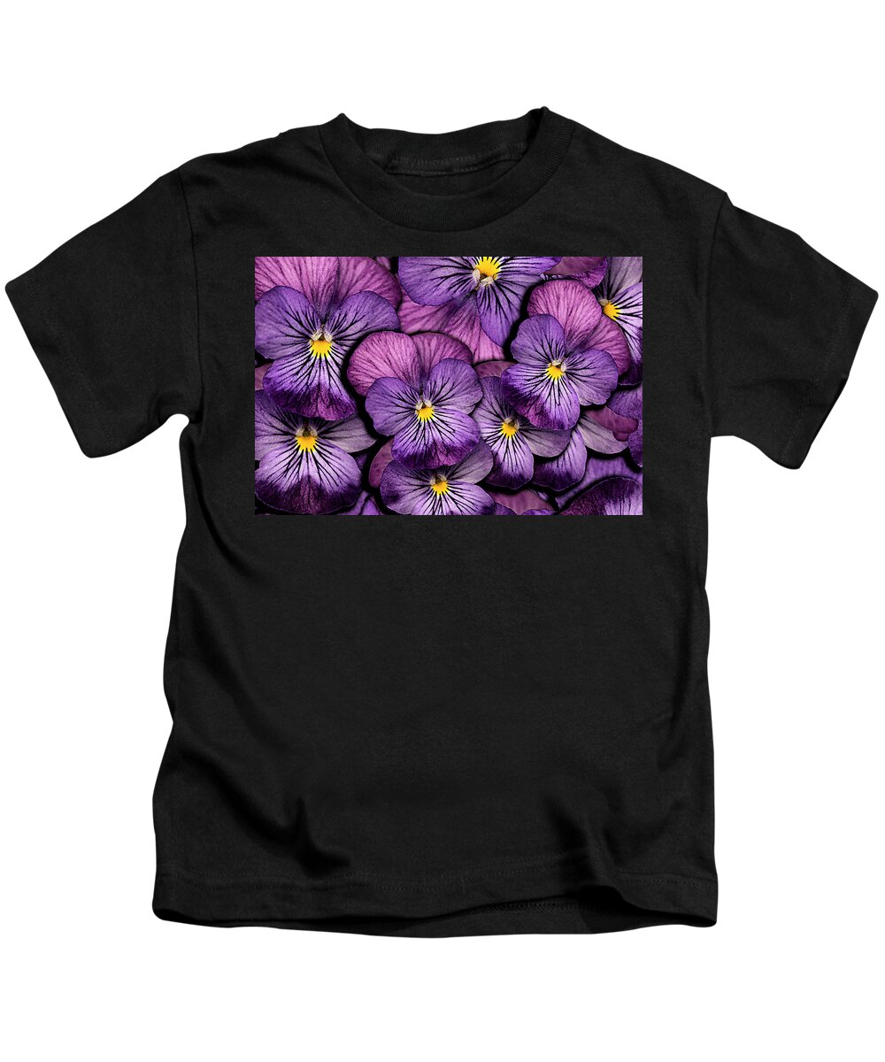 Pansy Kids T-Shirt featuring the photograph Pansy Proximity by Vanessa Thomas