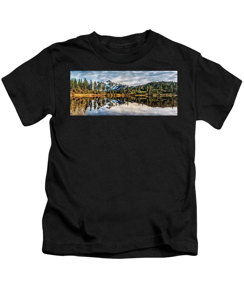 Landscape Kids T-Shirt featuring the photograph Picture Lake Summer by Tony Locke