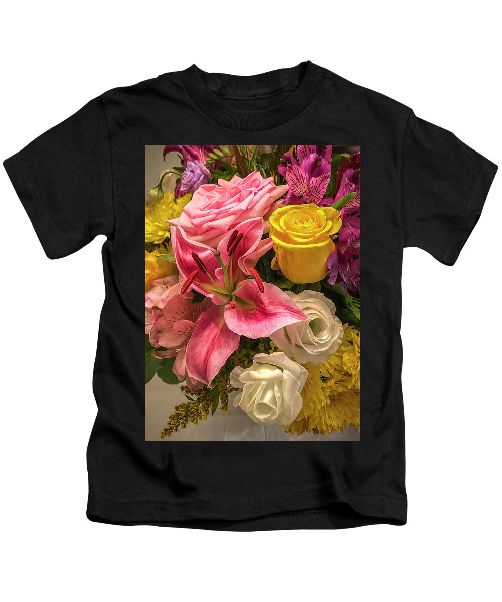 Flower Kids T-Shirt featuring the photograph Pink Tiger Lily and Company by Ginger Stein
