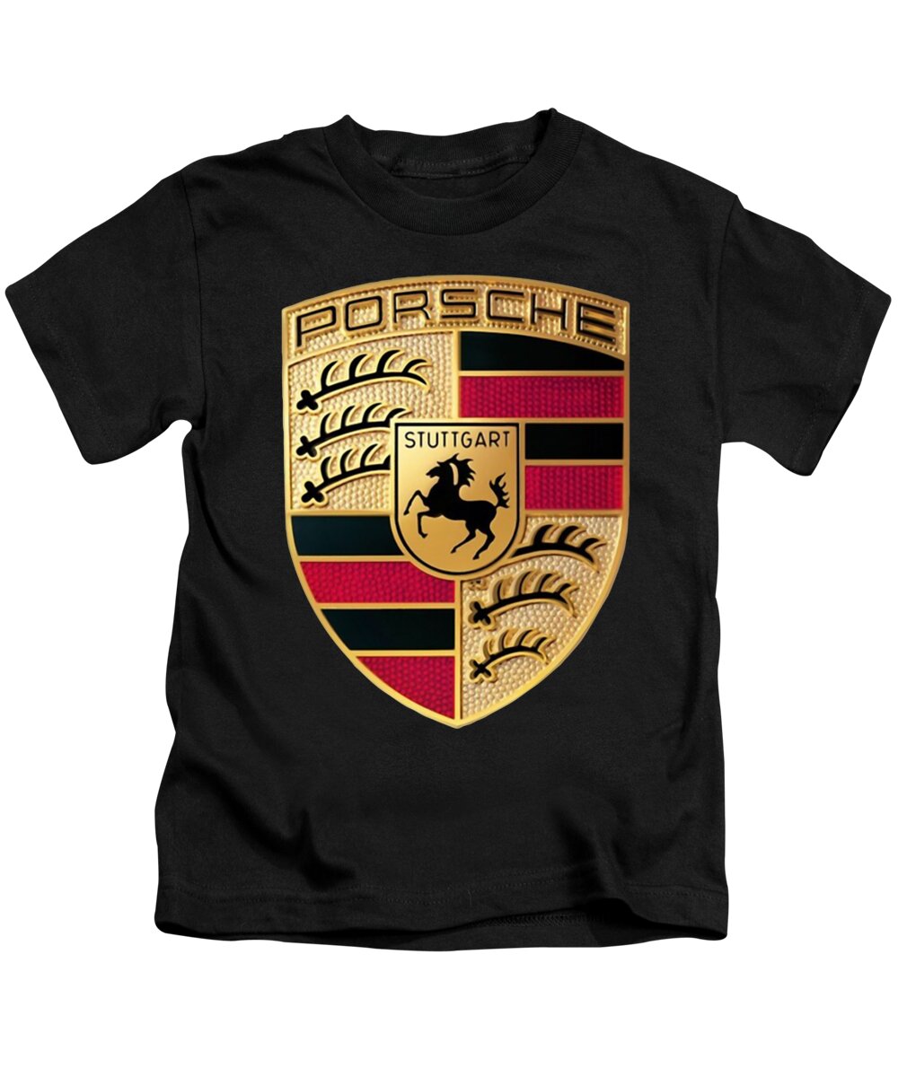 Porsche Logo Car Kids T-Shirt by Ferona Fermoz - Fine Art America