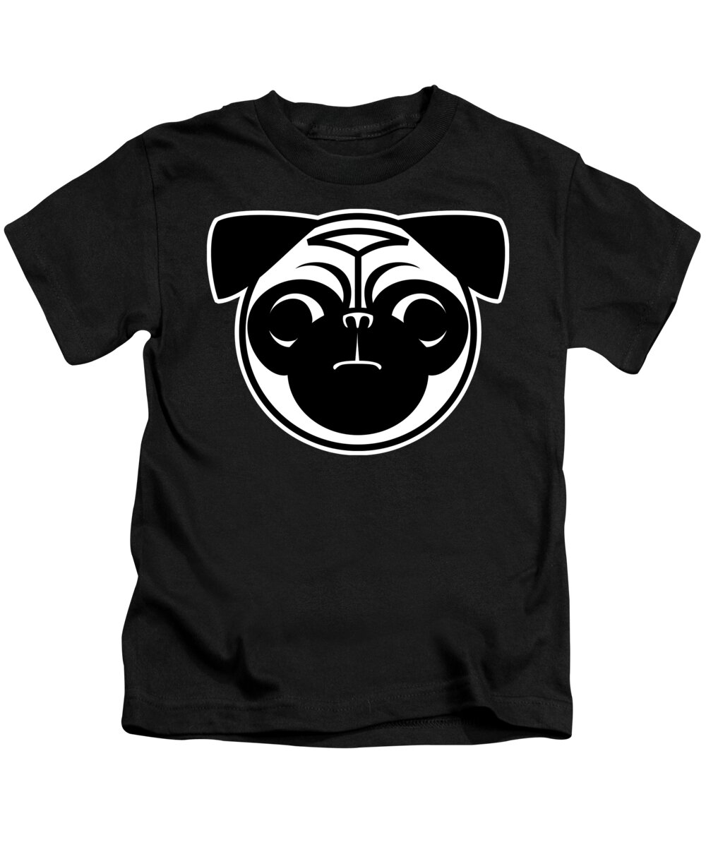 Pug Kids T-Shirt featuring the drawing Pug Republic by Canine Caricatures By John LaFree