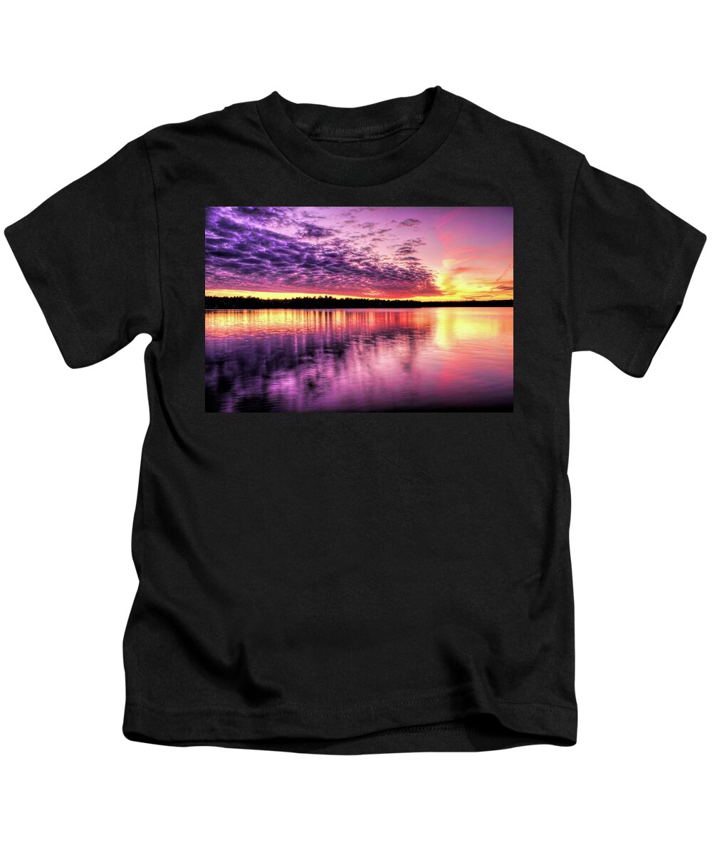 Sunset Kids T-Shirt featuring the photograph Purple Sunset Clouds Over Lost Lake by Dale Kauzlaric