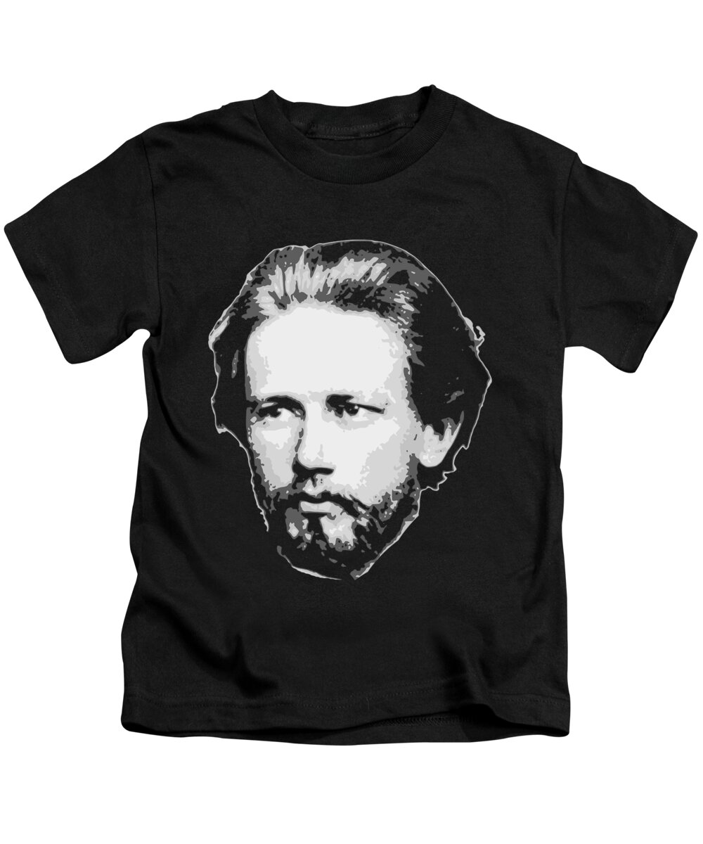 Pyotr Kids T-Shirt featuring the digital art Pyotr Ilyich Tchaikovsky Black and White by Megan Miller
