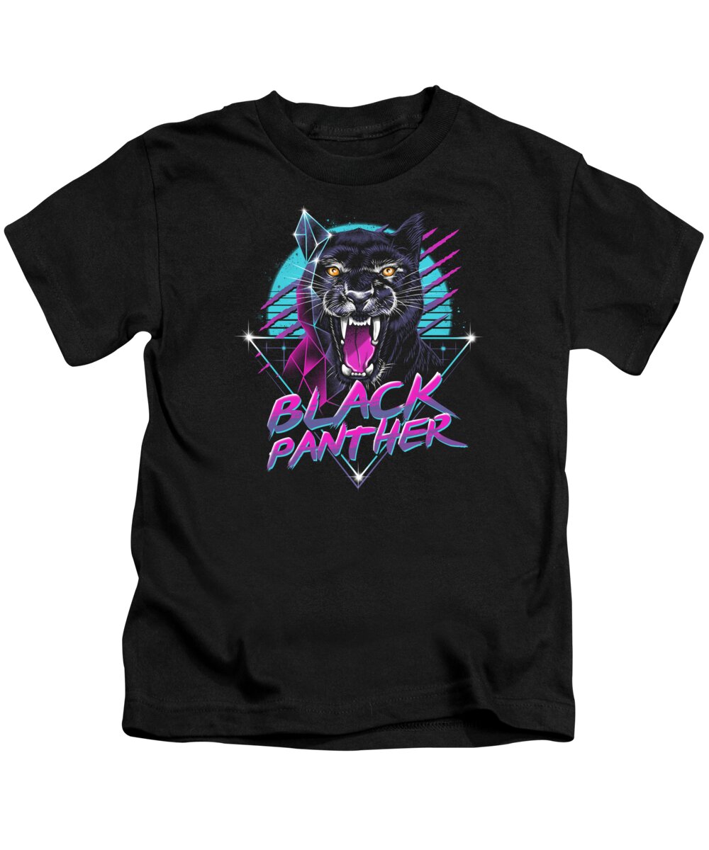 Panther Kids T-Shirt featuring the digital art Rad Panther by Vincent Trinidad