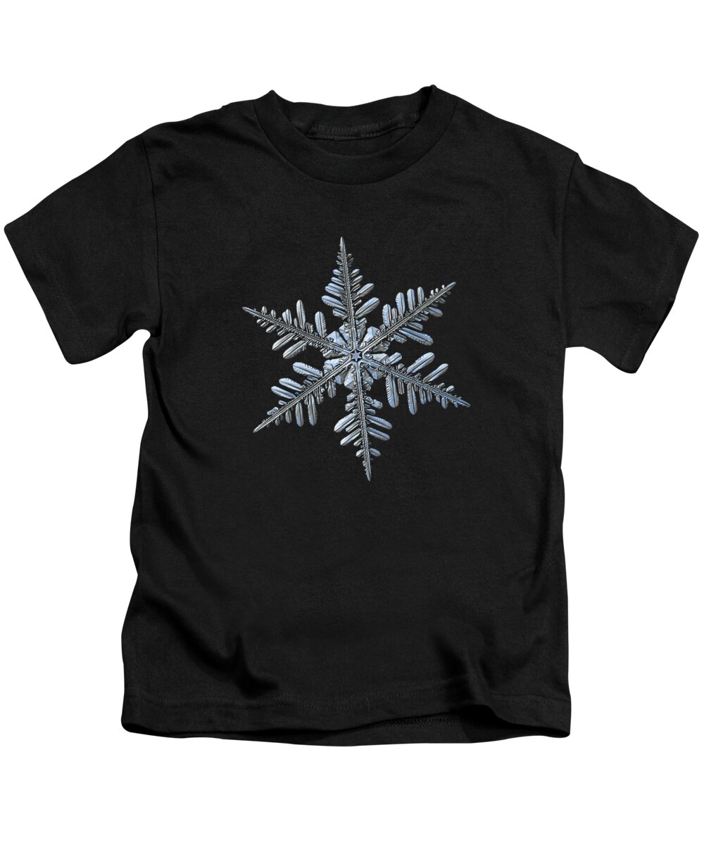 Snowflake Kids T-Shirt featuring the photograph Real snowflake 2016-01-09_2b by Alexey Kljatov
