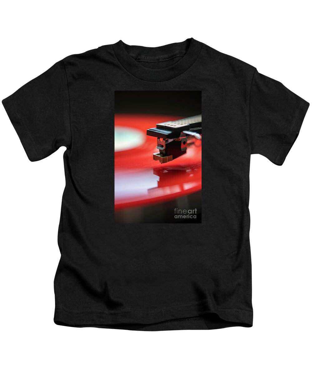 Record Kids T-Shirt featuring the photograph Red Vinyl by David Lichtneker