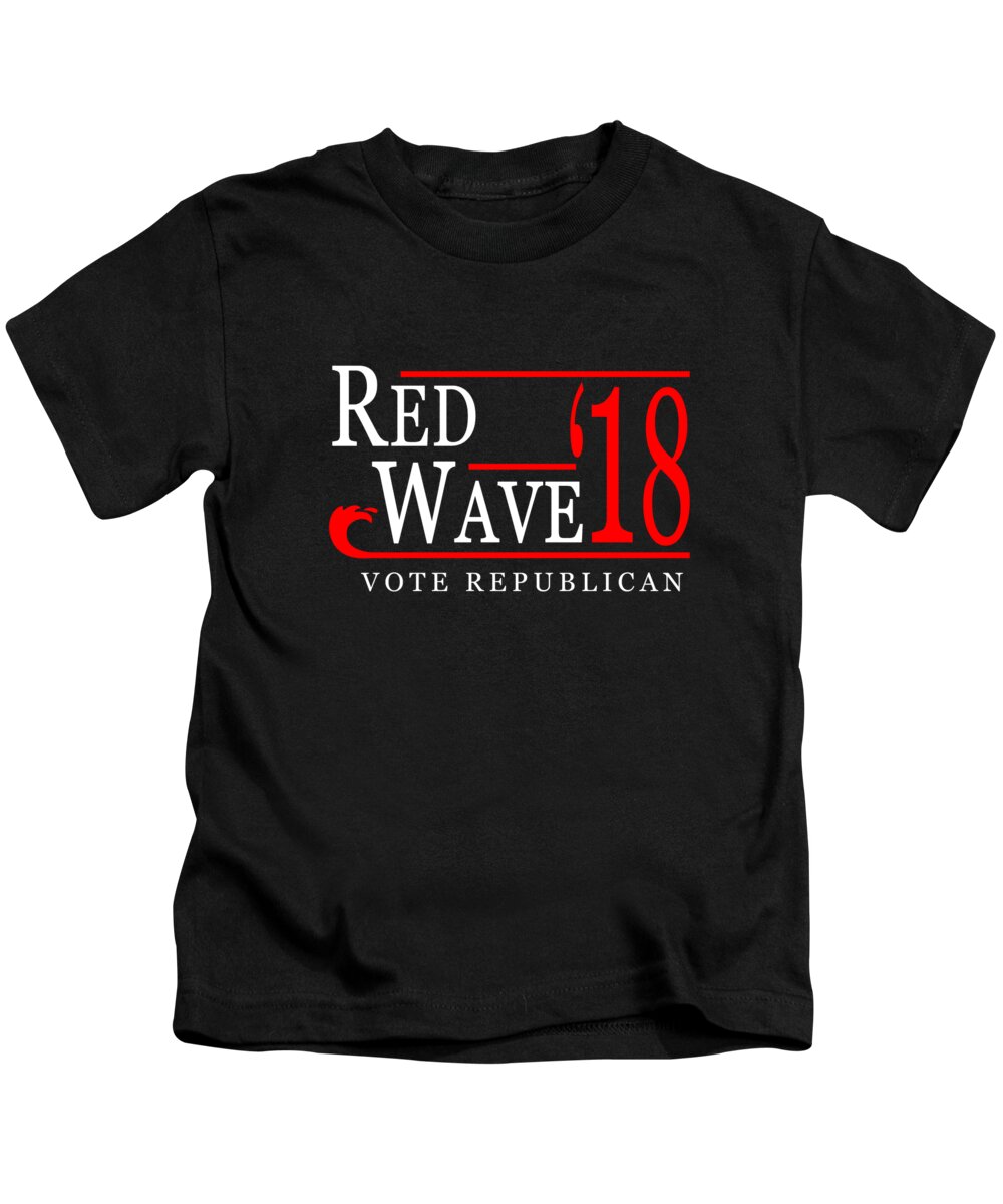 Funny Kids T-Shirt featuring the digital art Red Wave Vote Republican 2018 Election by Flippin Sweet Gear