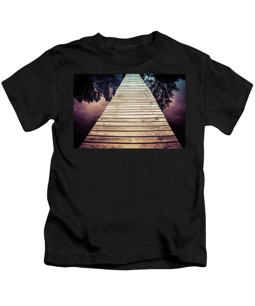 Trail Kids T-Shirt featuring the photograph Reflective Walk #3 by Jennifer Wright
