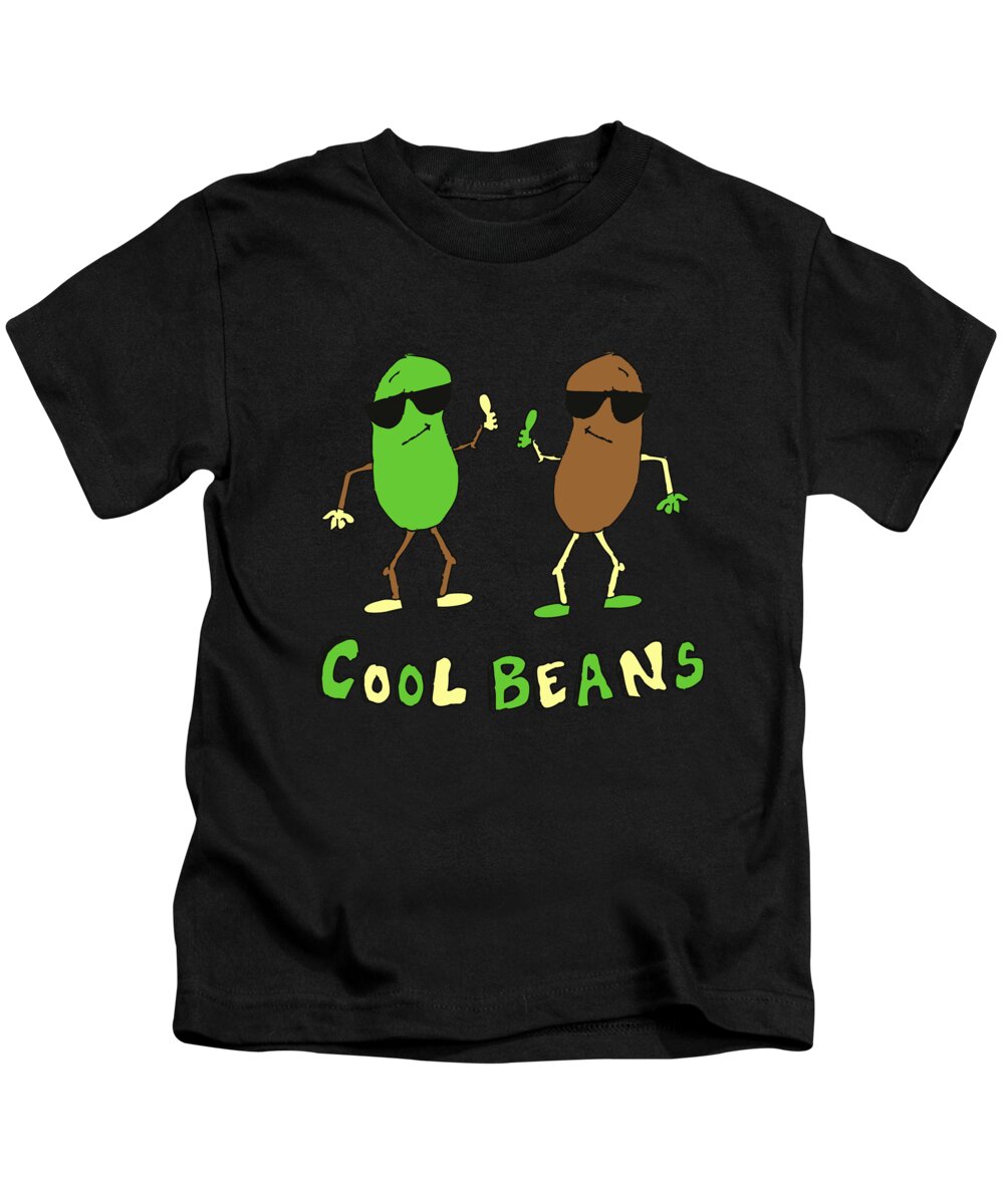 Funny Kids T-Shirt featuring the digital art Retro Cool Beans by Flippin Sweet Gear