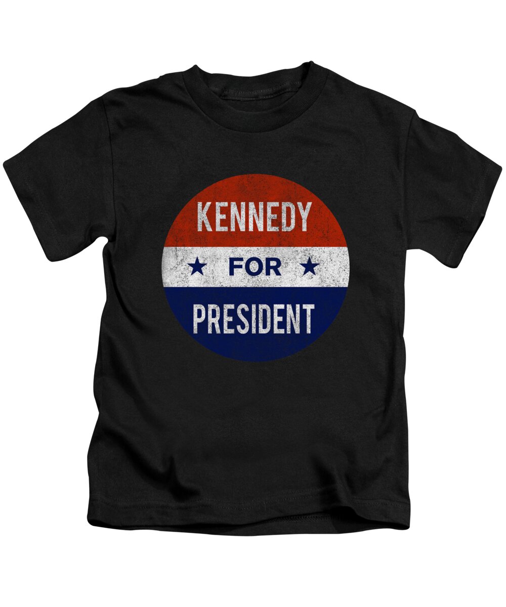 Funny Kids T-Shirt featuring the digital art Retro Kennedy For President JFK 1960 by Flippin Sweet Gear