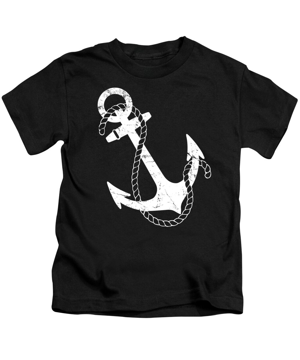 Funny Kids T-Shirt featuring the digital art Retro Nautical Anchor by Flippin Sweet Gear
