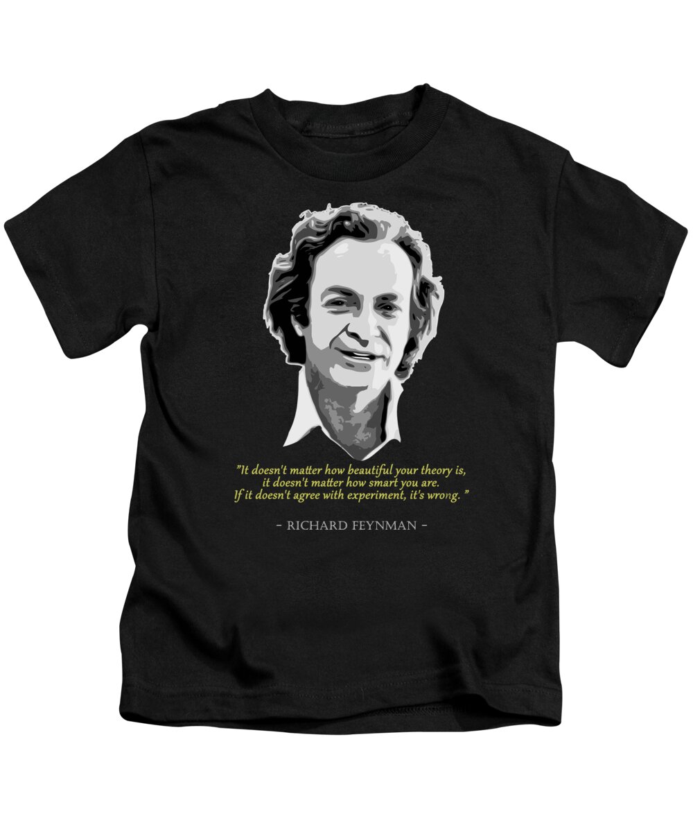 Richard Kids T-Shirt featuring the digital art Richard Feynman Quote by Filip Schpindel