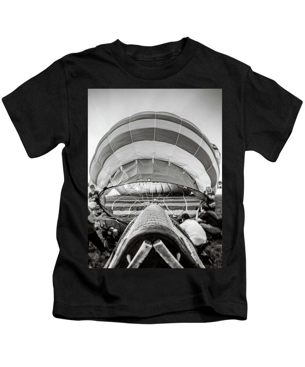 Balloon Kids T-Shirt featuring the photograph Right Down The Basket by Steve Stanger