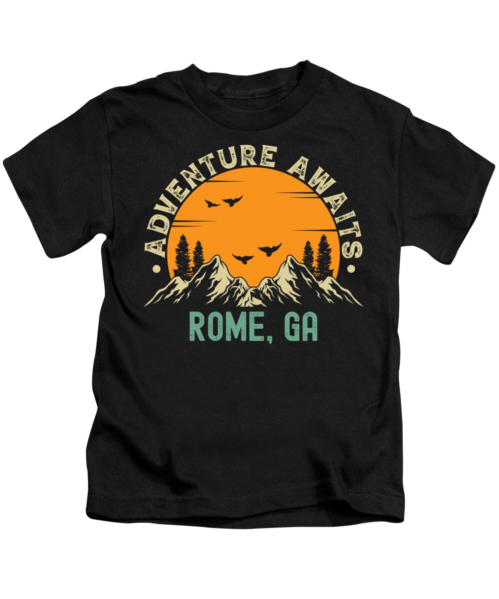 Rome Kids T-Shirt featuring the digital art Rome Georgia - Adventure Awaits by Lotus Leafal