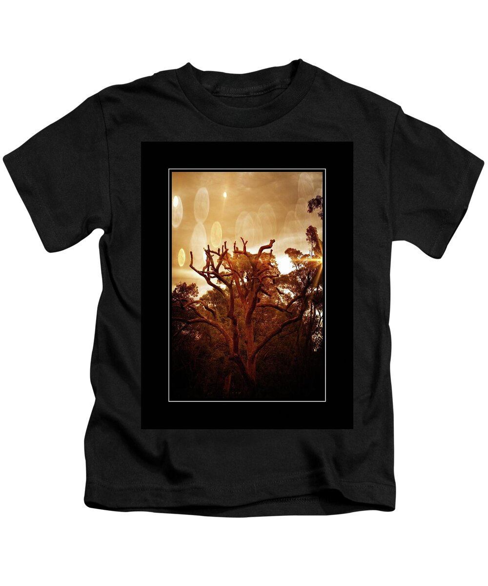 Rustic Kids T-Shirt featuring the photograph Rustic Glowing Tree by Michelle Liebenberg